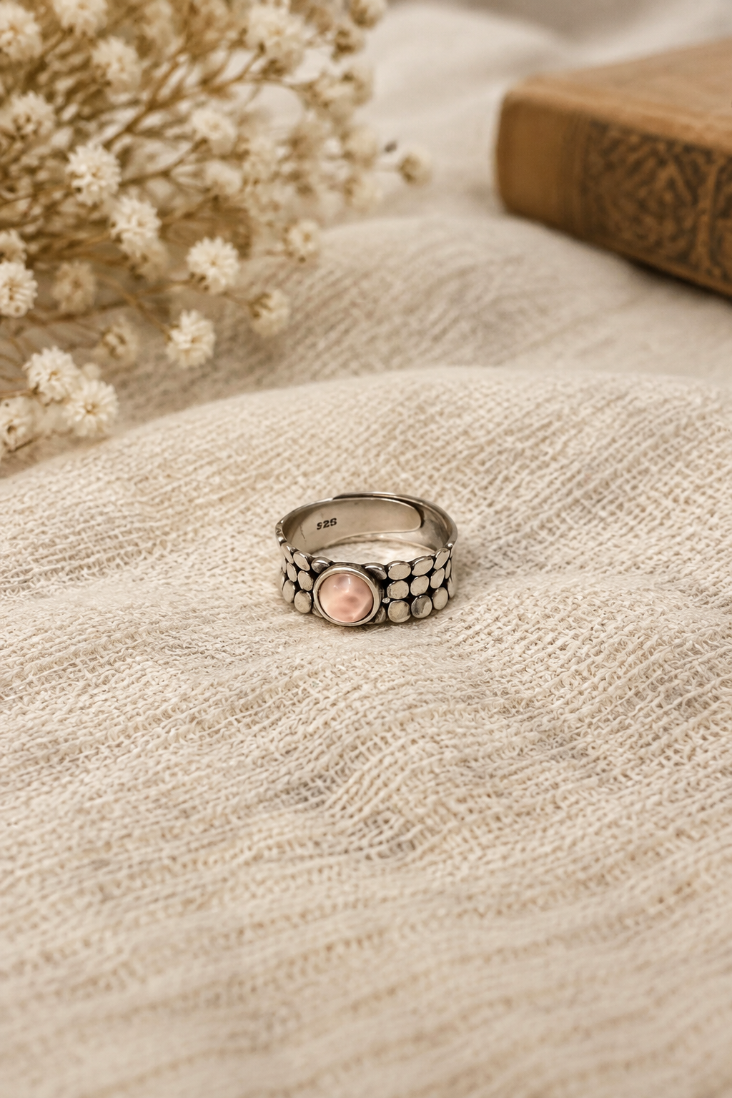 Pink Larimar S925 Adjustable Ring