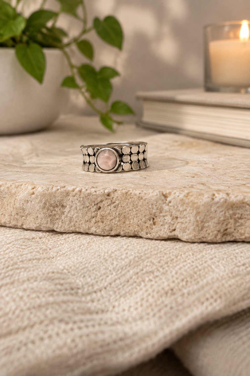 Pink Larimar S925 Adjustable Ring