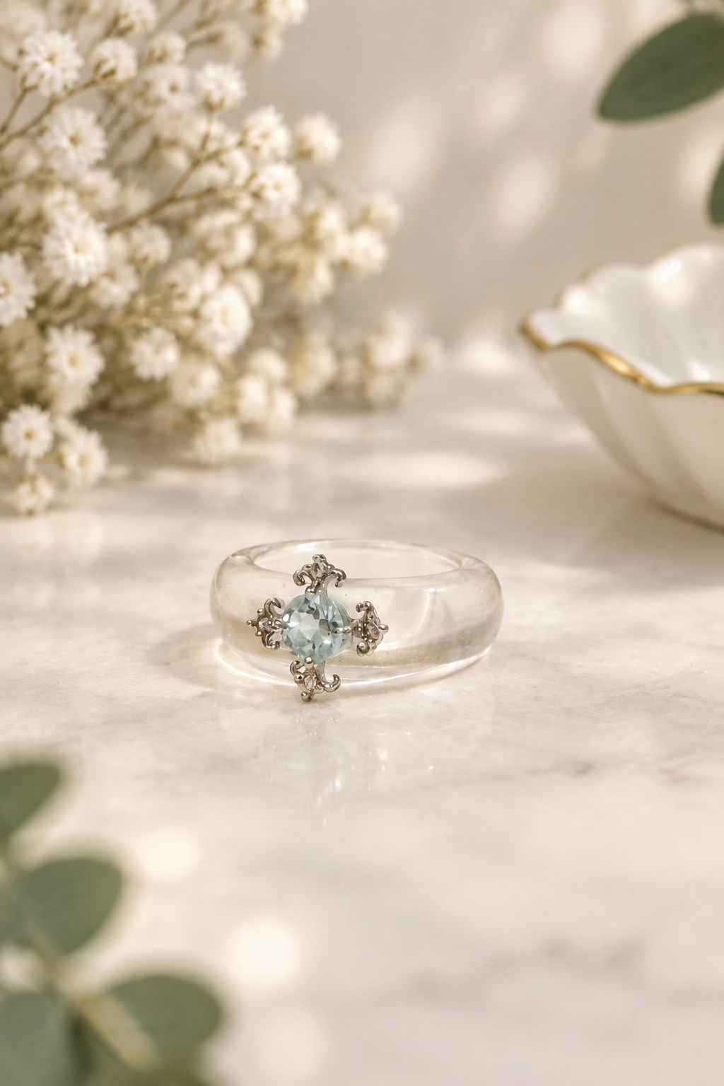 Topaz & Clear Quartz Ring