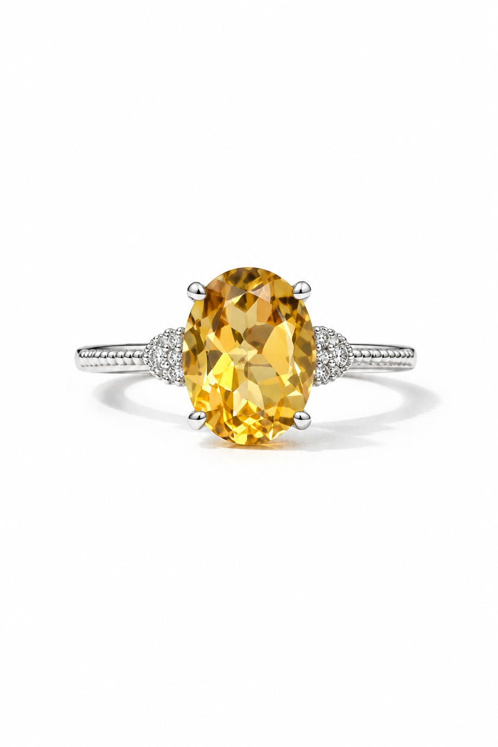 Brazilian Citrine S925 Adjustable Ring