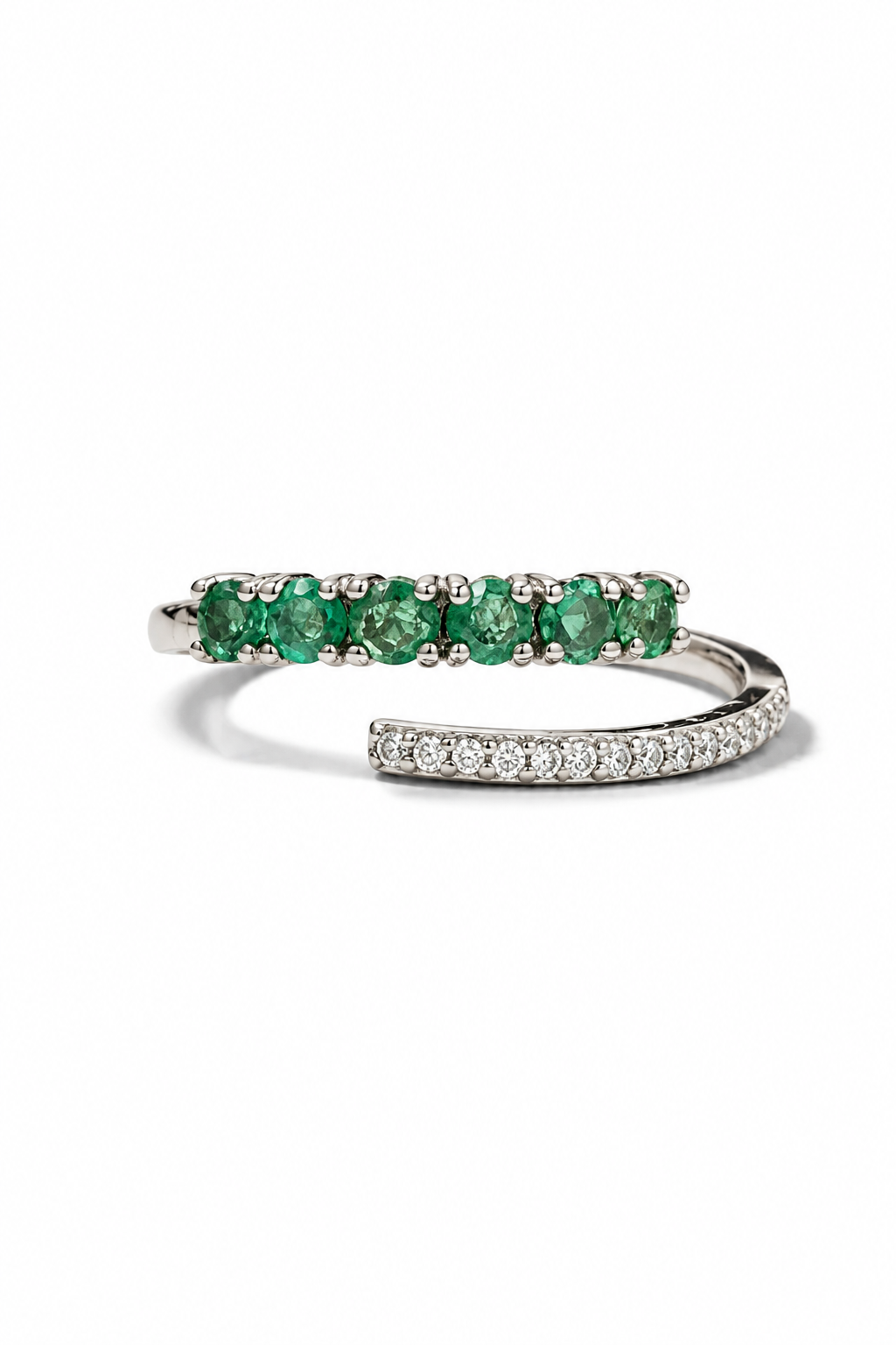 Emerald Glow Adjustable Ring