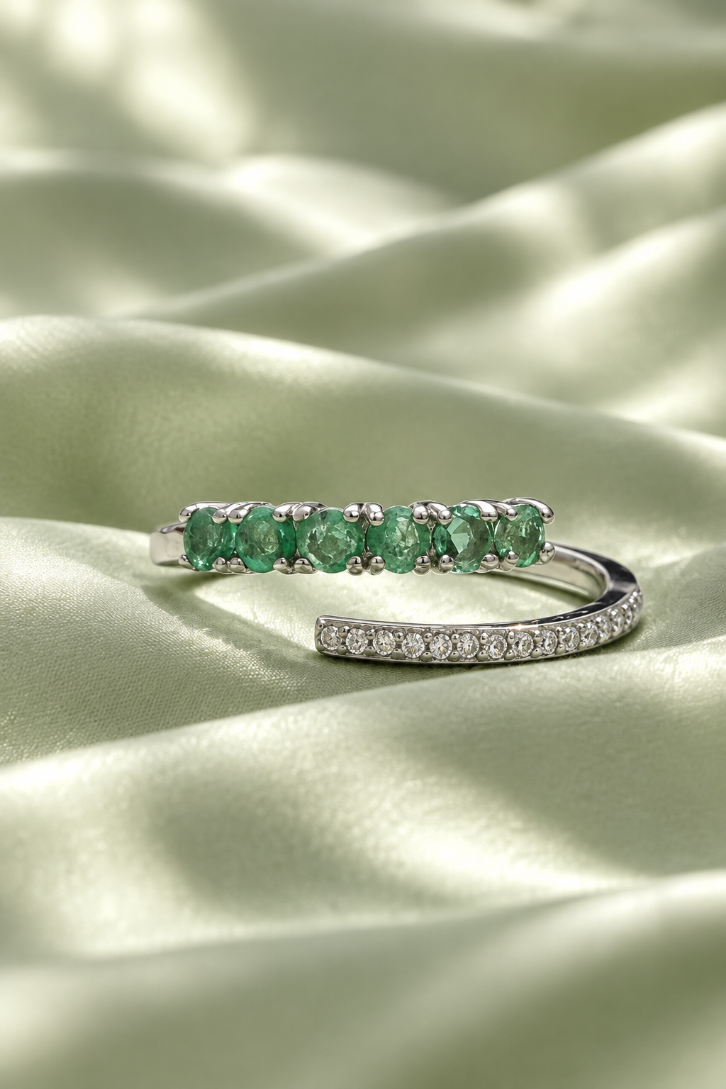 Emerald Glow Adjustable Ring