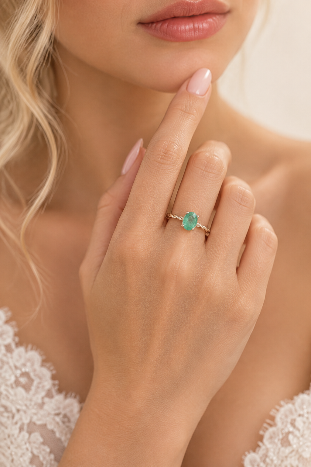 Emerald Vine Adjustable Ring