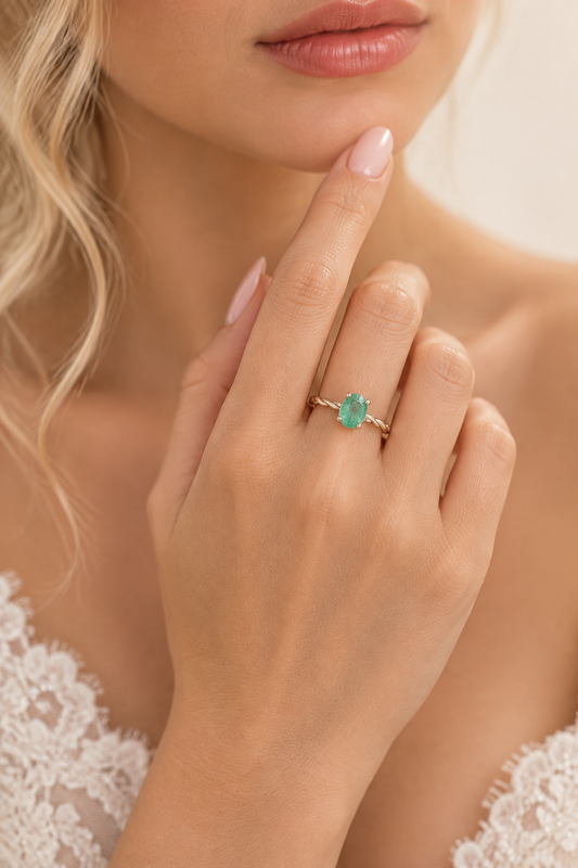 Emerald Vine Adjustable Ring
