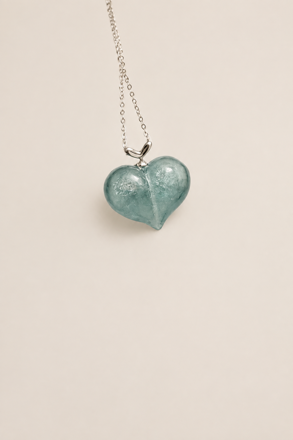 Sparkling Aquamarine Heart Necklace