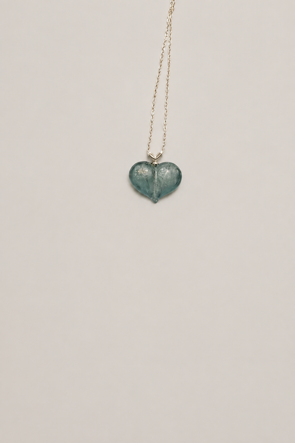 Sparkling Aquamarine Heart Necklace